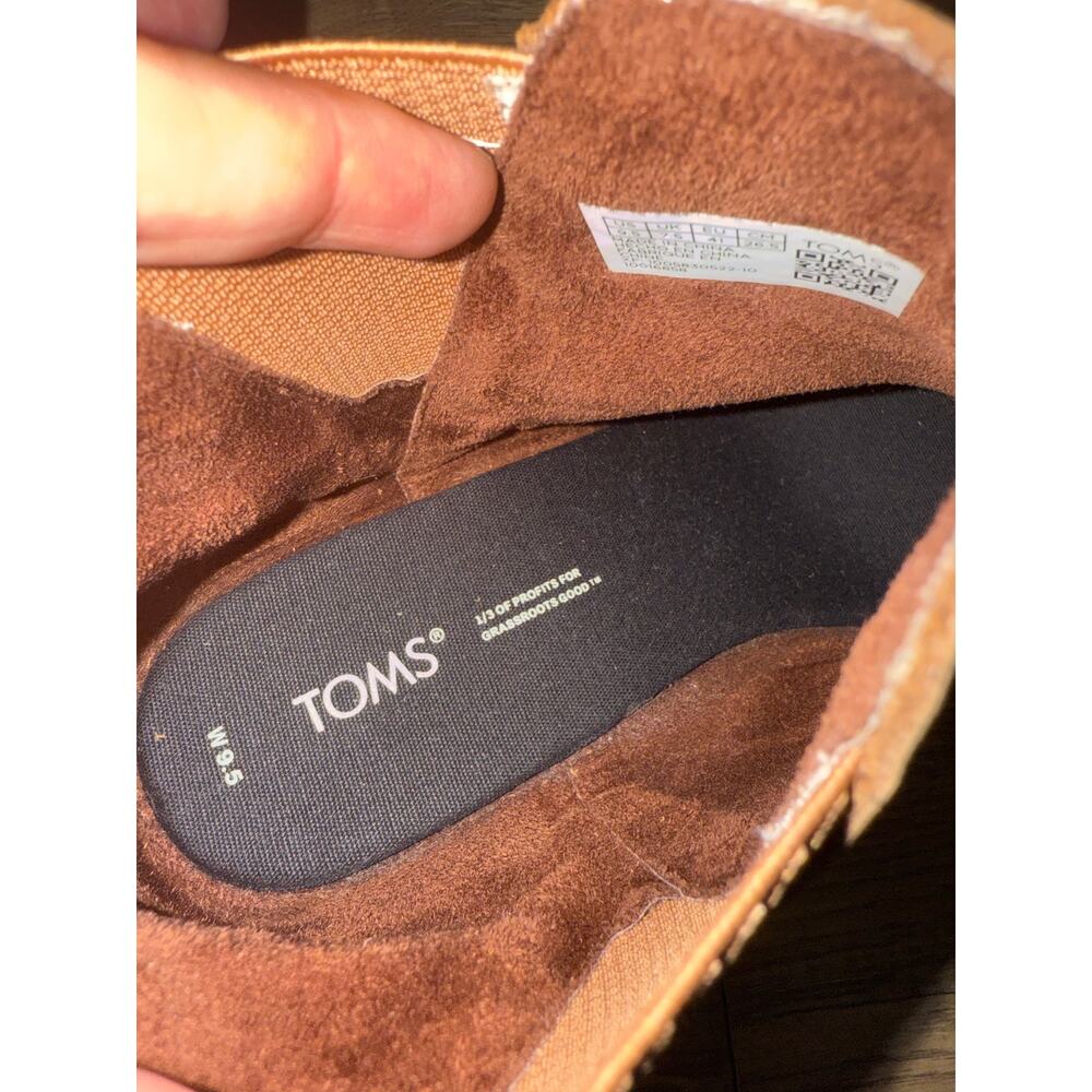 Toms Kelsey Brown Suede Leather Wedge Heel Fall Ankle Booties Women’s Size 9.5 - Picture 12 of 12